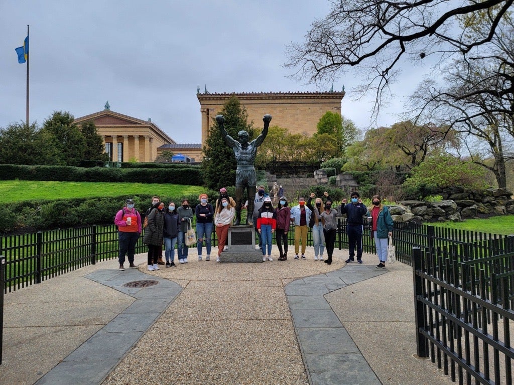 Students on a tour during Engagement Day