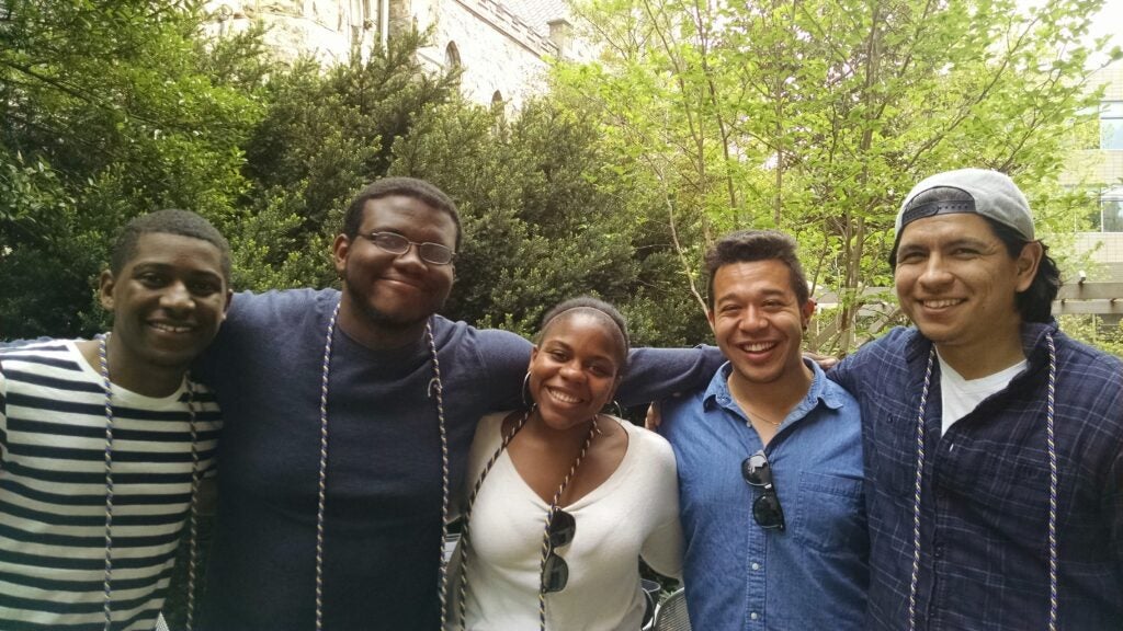 UMC leaders graduating seniors at GIC's end of year senior bbq in the Lenape Garden where they received their graduation cords.