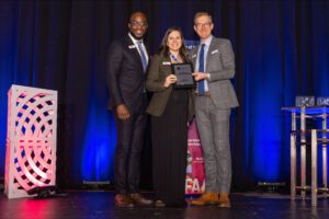 Jessica Ryan receiving award